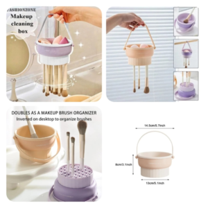 3-in-1 Makeup Brush Cleaner with Drying Rack and Hanging Handle