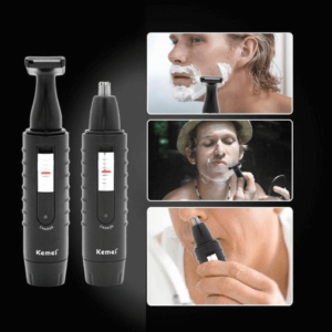 Kemei Electric 2-in-1 Hair Trimmer and Rechargeable Shaver with Nose Trimmer