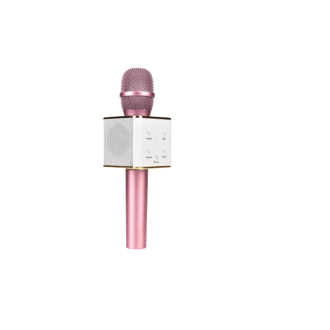 Q7 Wireless Bluetooth Microphone with Karaoke Speaker, 8-Hour Battery, App Compatible
