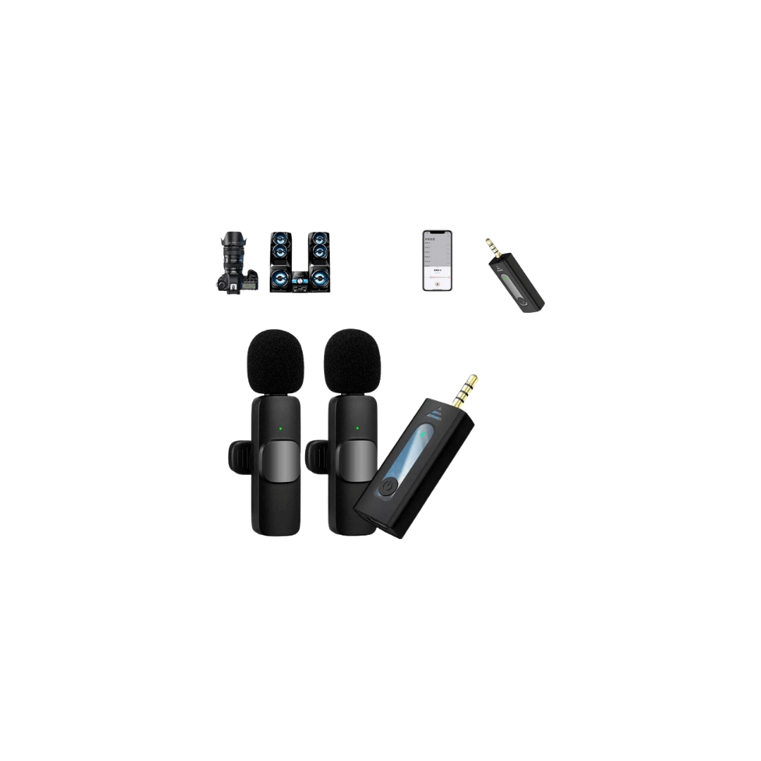 K35 Wireless Dual Microphone for Mobile Phones and Cameras, High Quality