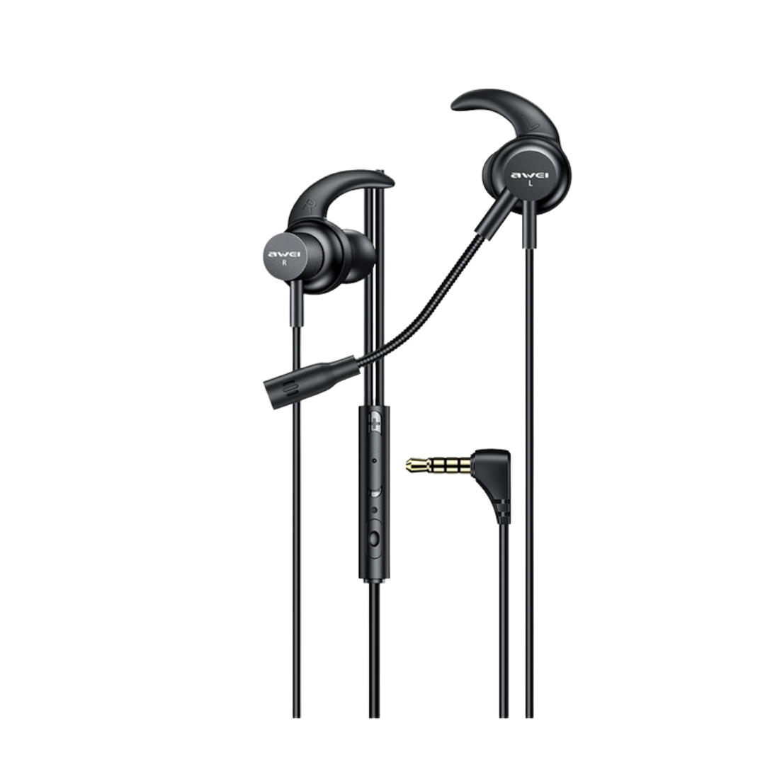 AWEI ES-180i In-Ear Gaming Earphones with Dual Microphone, Sub Woofers, and Volume Control