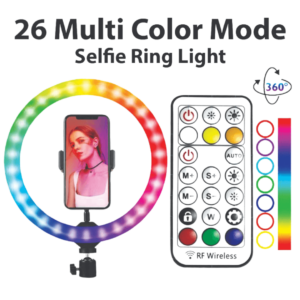 SPEED-X 26cm RGB Ring Light with 26 Colors and Remote for Photography