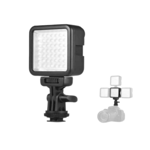 LED Video Light W49S Mini 6000K, 49 LEDs, Dimmable, Rotatable Mount Adapter