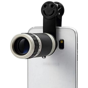 Original 8x Mobile Zoom Lens Attachment with Protective Case for Clear Distant Photos - Silver