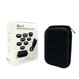10 in 1 Mobile Camera Lens Kit with Fish Eye, Wide Angle, Macro, and Polarizing Filters