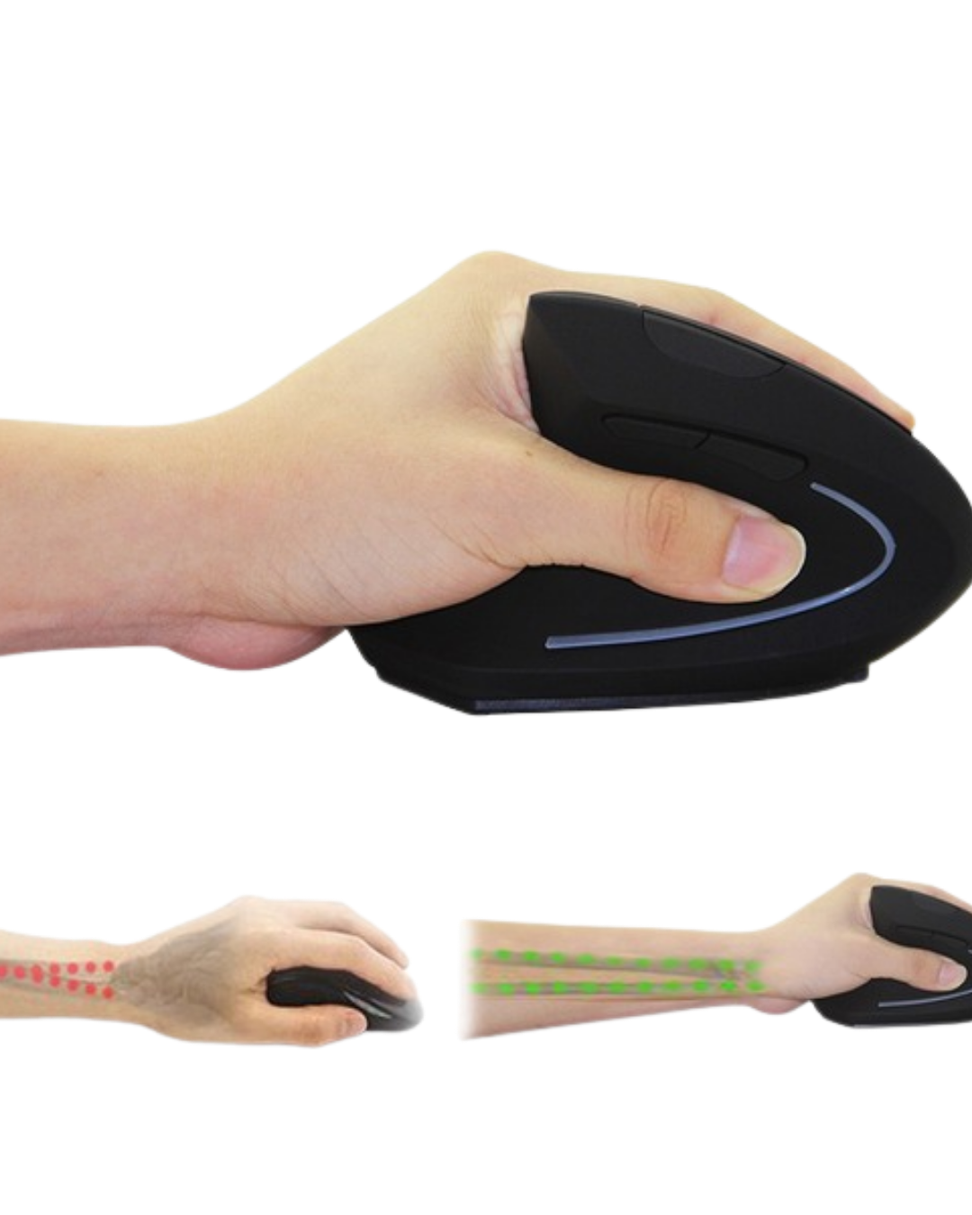 Ergonomic Wireless Vertical Mouse with Rechargeable Battery and 6 Buttons