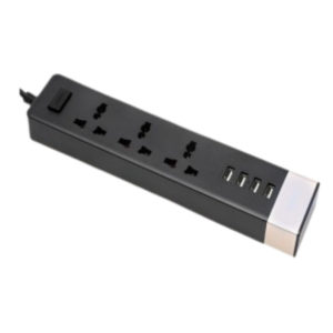 Remax Power Strip with 4 USB Ports and 3 Universal Plugs, 4.2A, Safety Certified