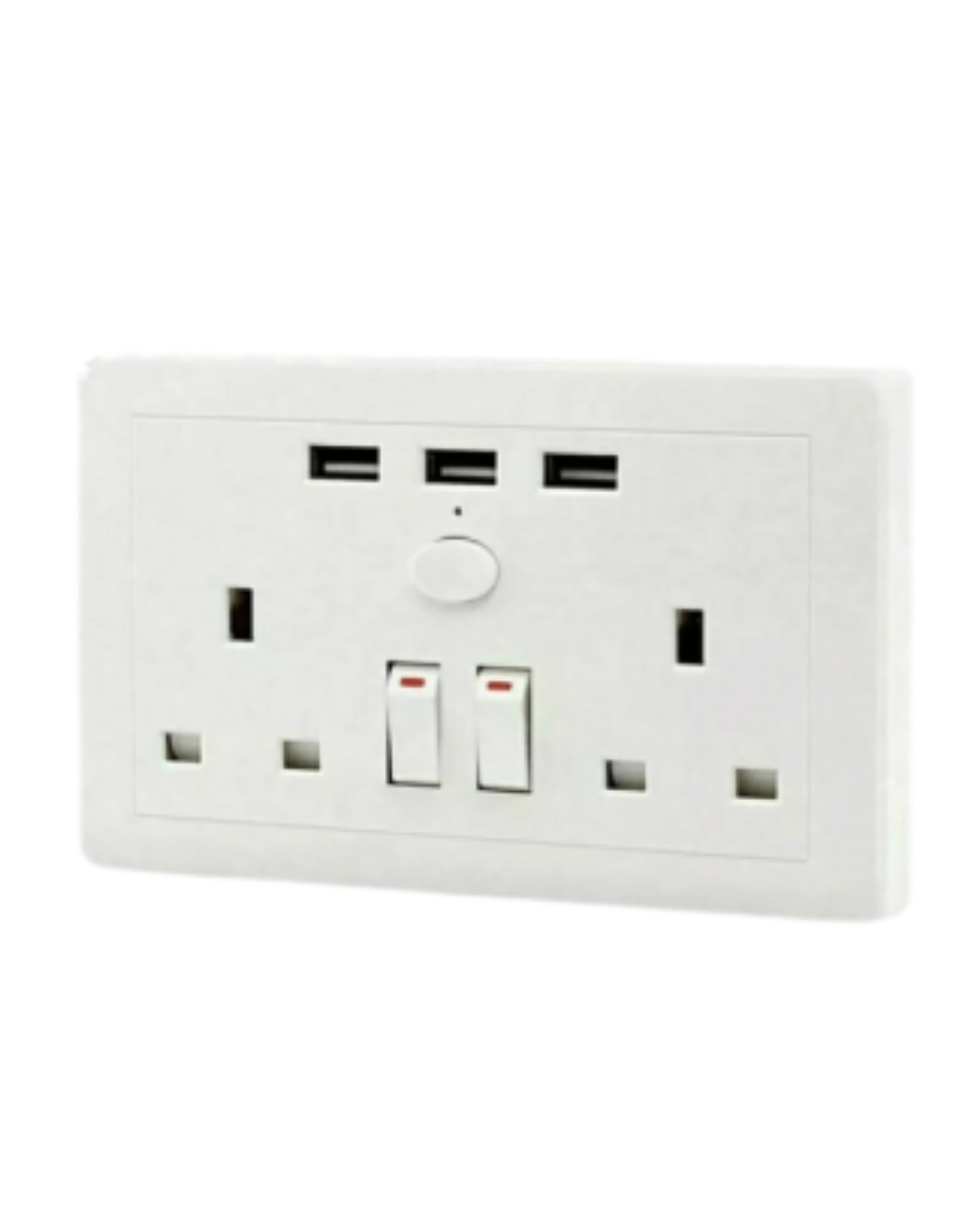 Wall Socket with USB Ports, Grounded, Long Extension Cable, Standing Style