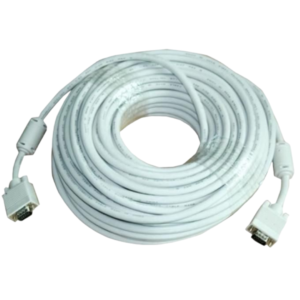 25m Male to Male VGA Cable 15-Pin Connector White
