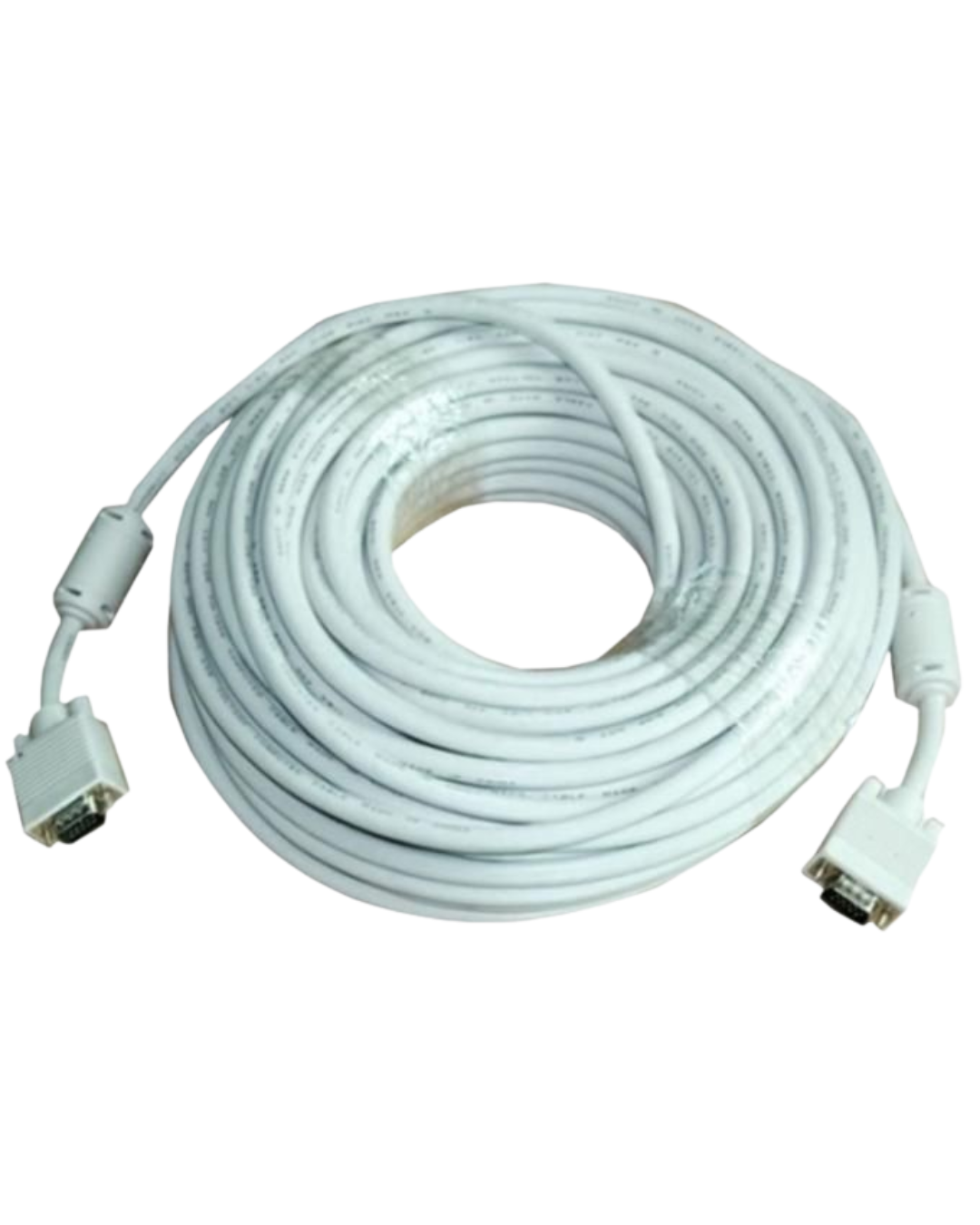 25m Male to Male VGA Cable 15-Pin Connector White