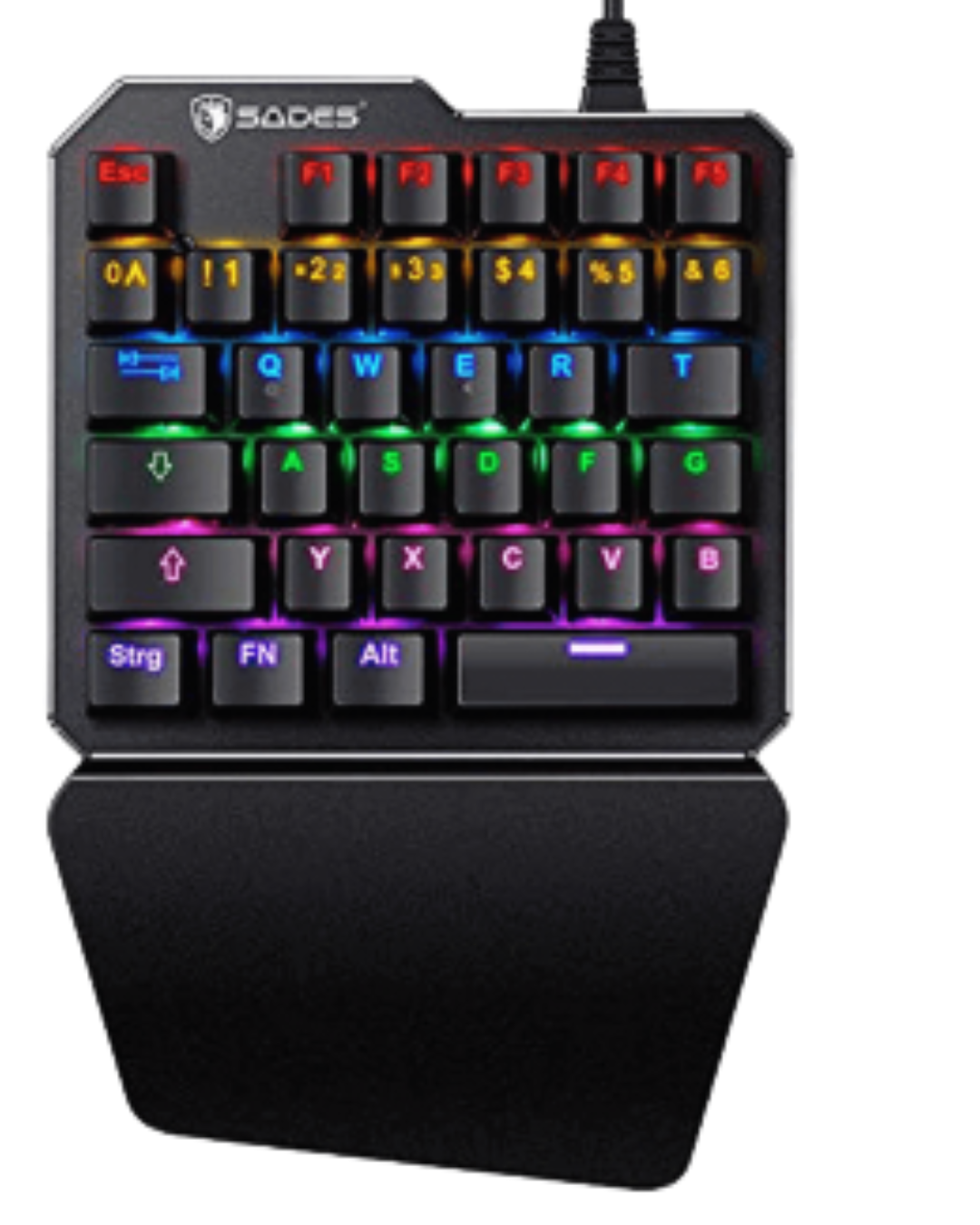 SADES TS 35 RGB One-Handed Gaming Keyboard with Ergonomic Design