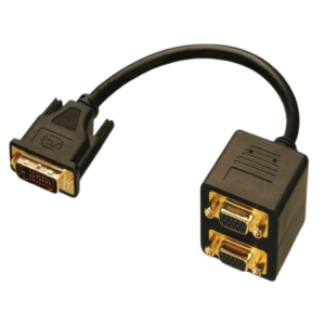 DVI Male 24+5 to VGA Female Y Splitter Adapter Cable