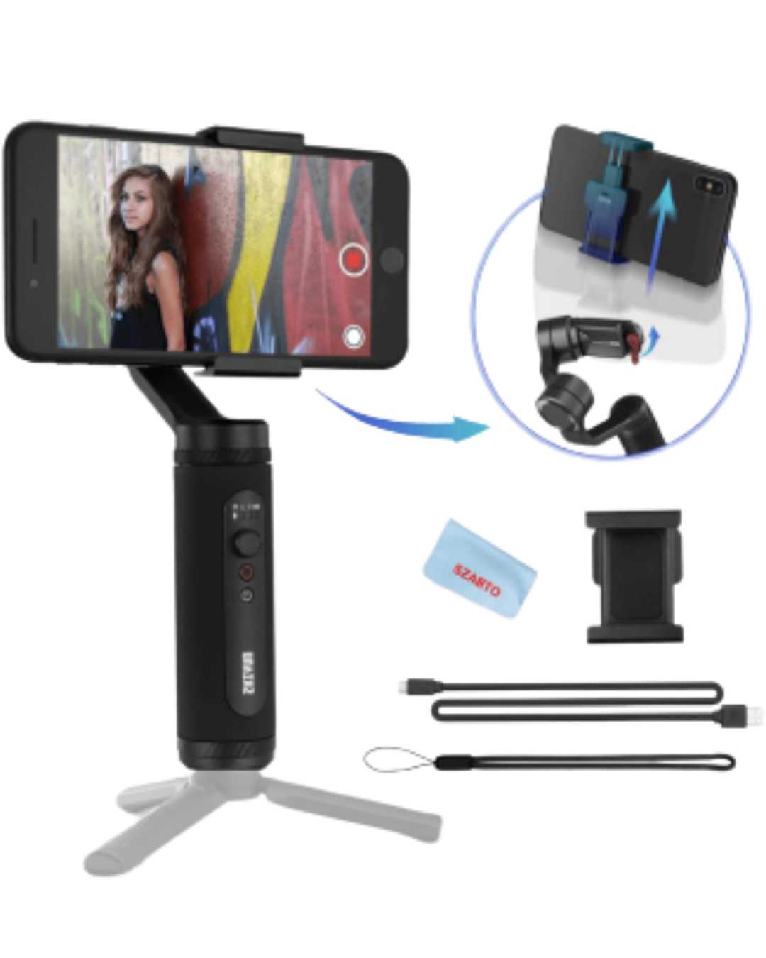 Zhiyun Q2 3 Axis Handheld Smartphone Gimbal Stabilizer for Smooth Recording