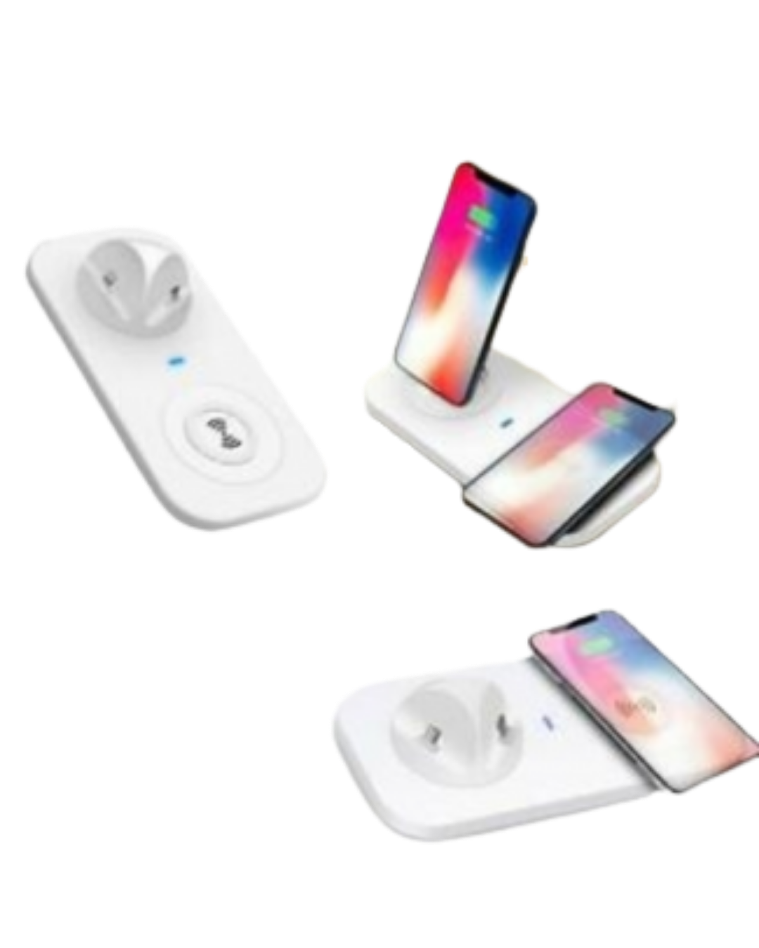 USB 4 in 1 Mobile Charging Station with Wireless Charger and Temperature Control
