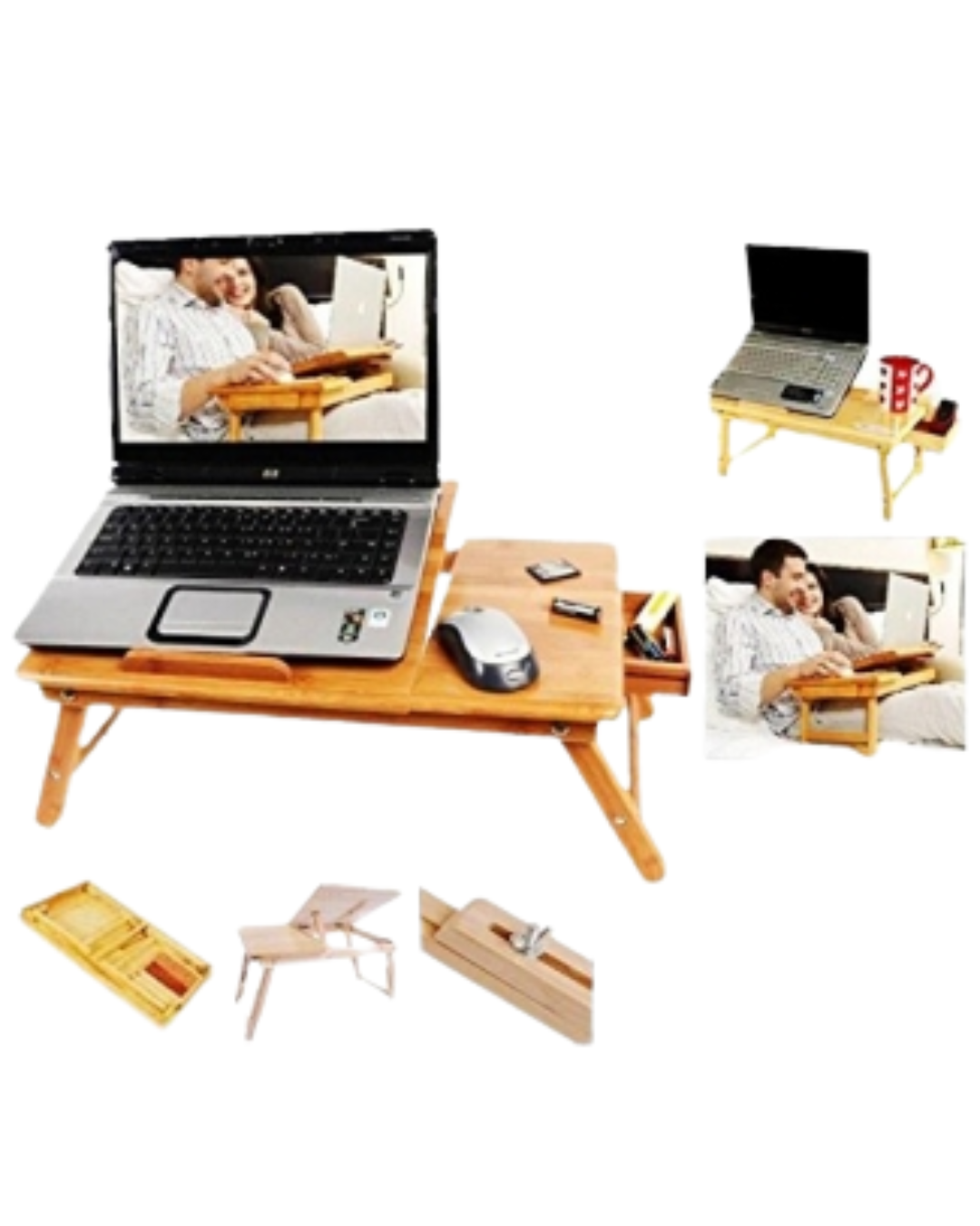 Multipurpose Wooden Laptop Table with Drawer Study Table