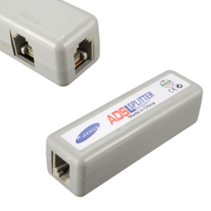 ADSL Splitter Adapter with 1 RJ11 and 2 RJ11 Ports for Phone and Fax Separation