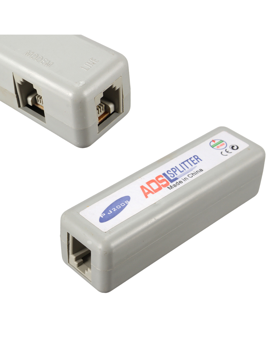 ADSL Splitter Adapter with 1 RJ11 and 2 RJ11 Ports for Phone and Fax Separation