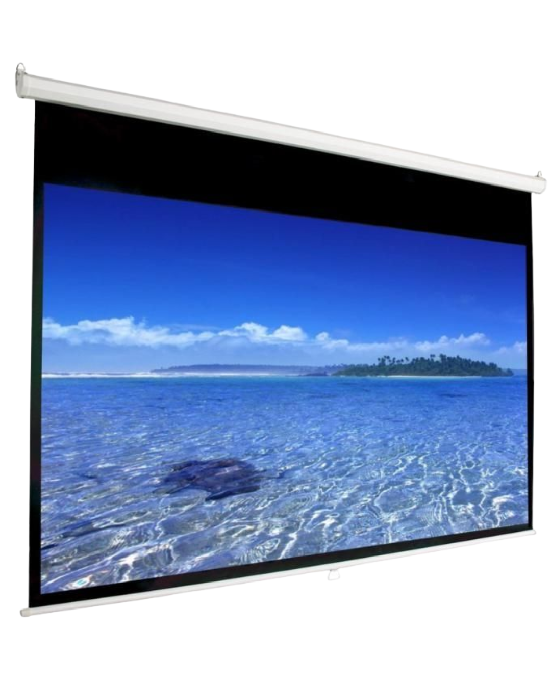 Manual 70-Inch Projector Screen with High-Low Case Adjustment