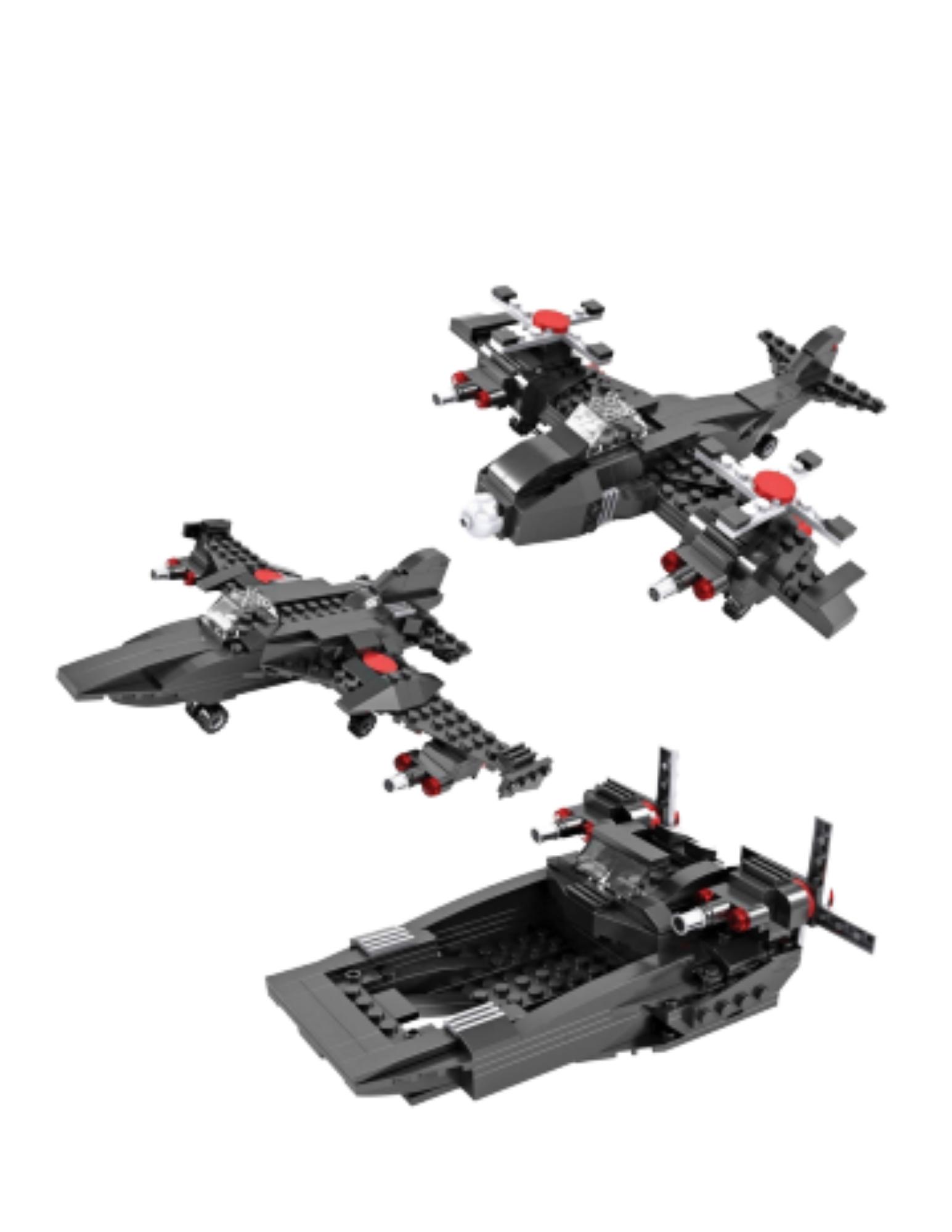 3 In 1 Vehicles, Aircraft, Jet Boat Building Blocks Toy for Child Development