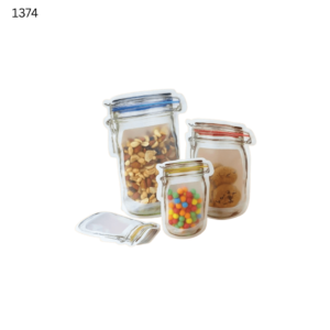 Reusable Airtight Ziplock Jar Bags, BPA-Free, Eco-Friendly, Pack of 3