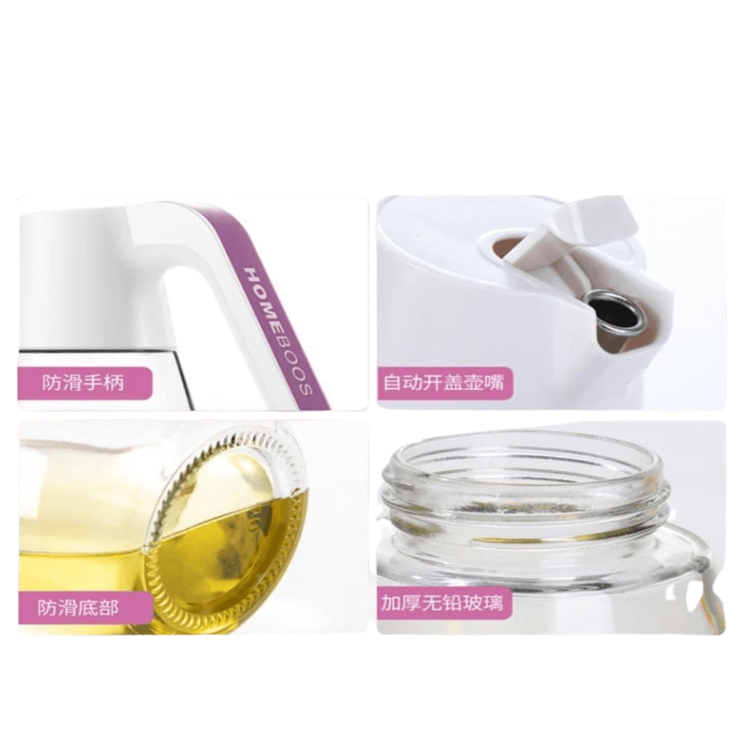 Homeboss Oval Oil Jug with Beak Snout, Measuring Scale, Air Vent Lid, Food Grade Material
