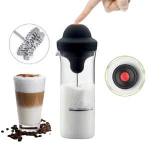 Automatic Milk Frother 450ml with Borosilicate Glass Pitcher, One-Touch Operation, Dishwasher Safe