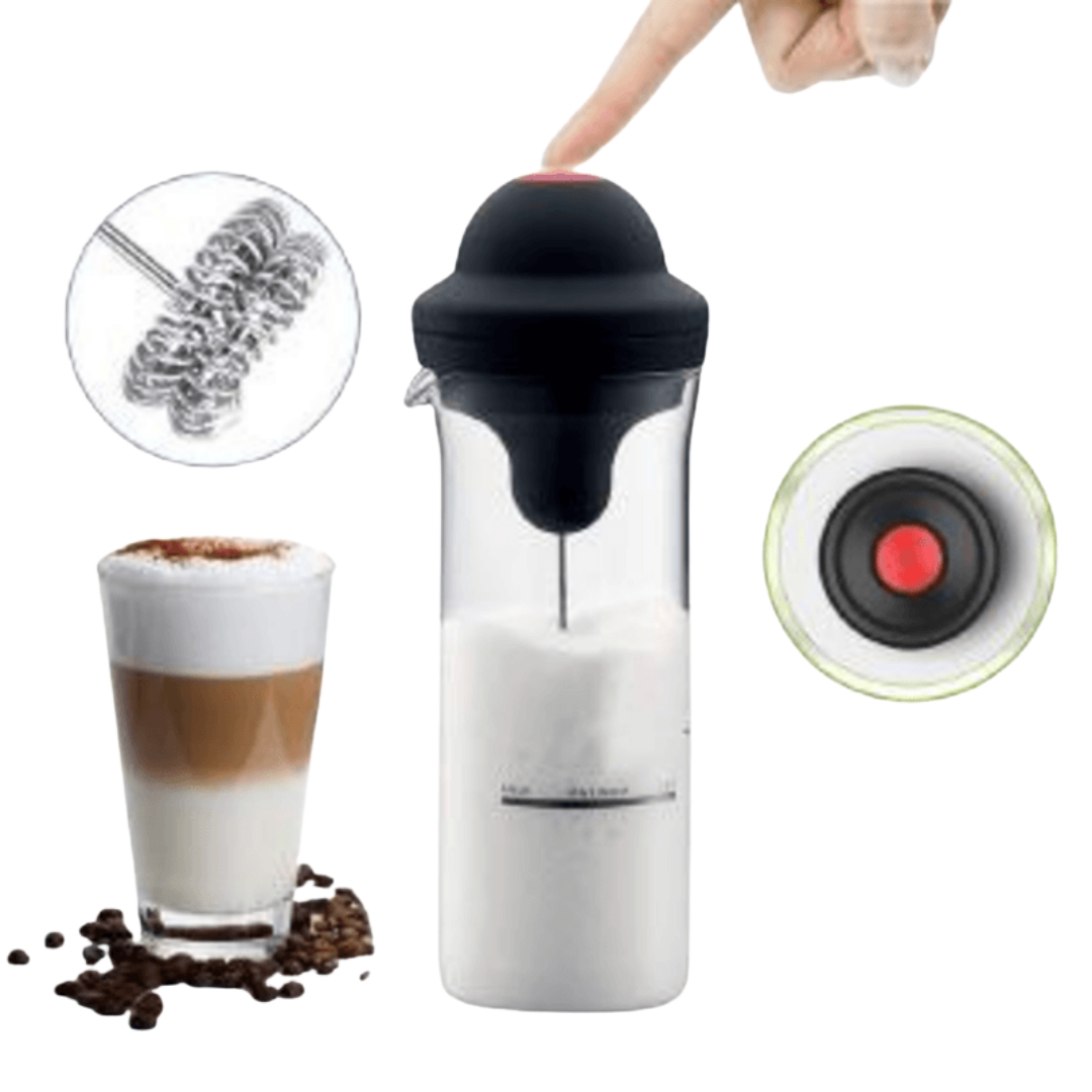 Automatic Milk Frother 450ml with Borosilicate Glass Pitcher, One-Touch Operation, Dishwasher Safe