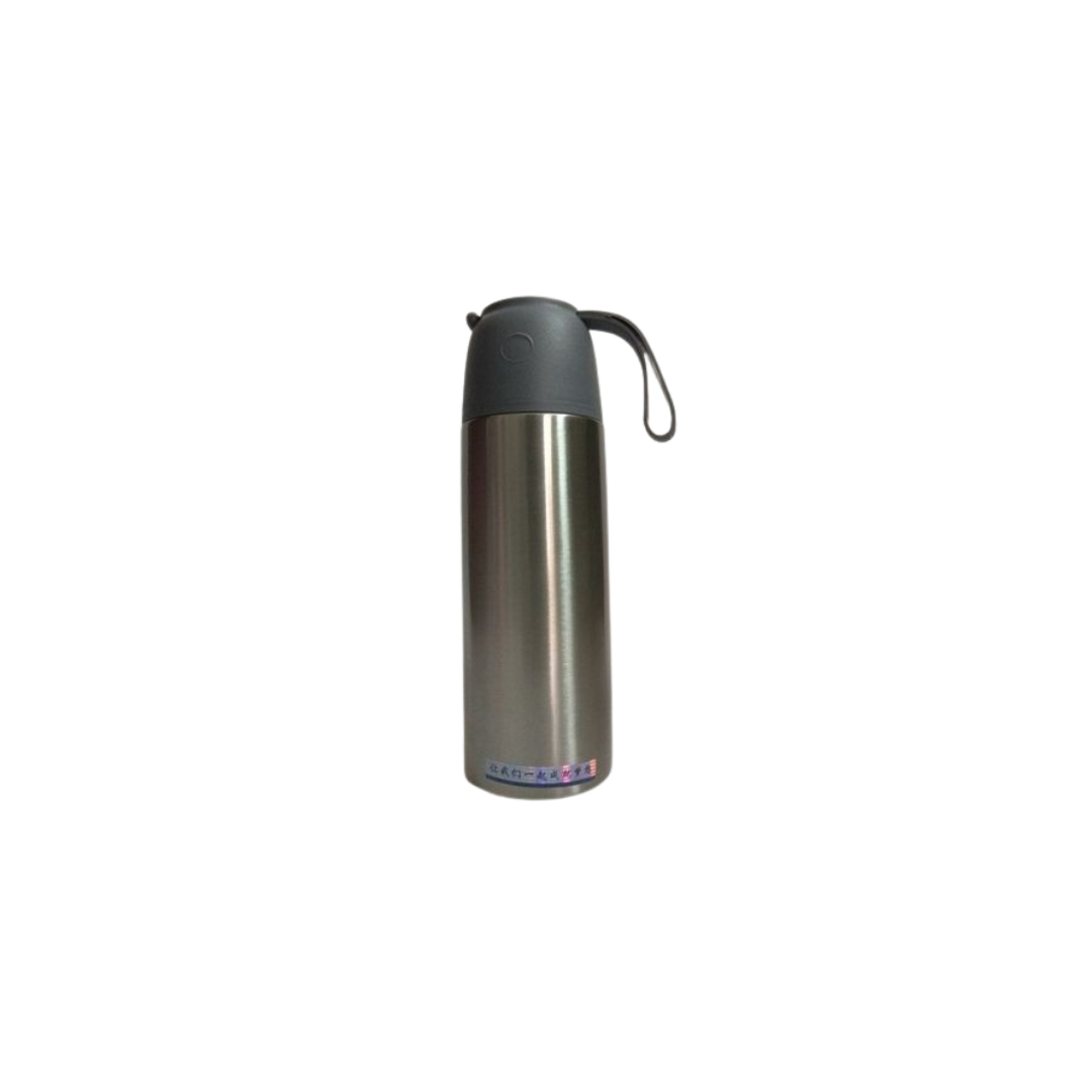 Thermal Insulation Stainless Steel Water Bottle with Rubber Strip and Built-in Cup, 8+ Hours