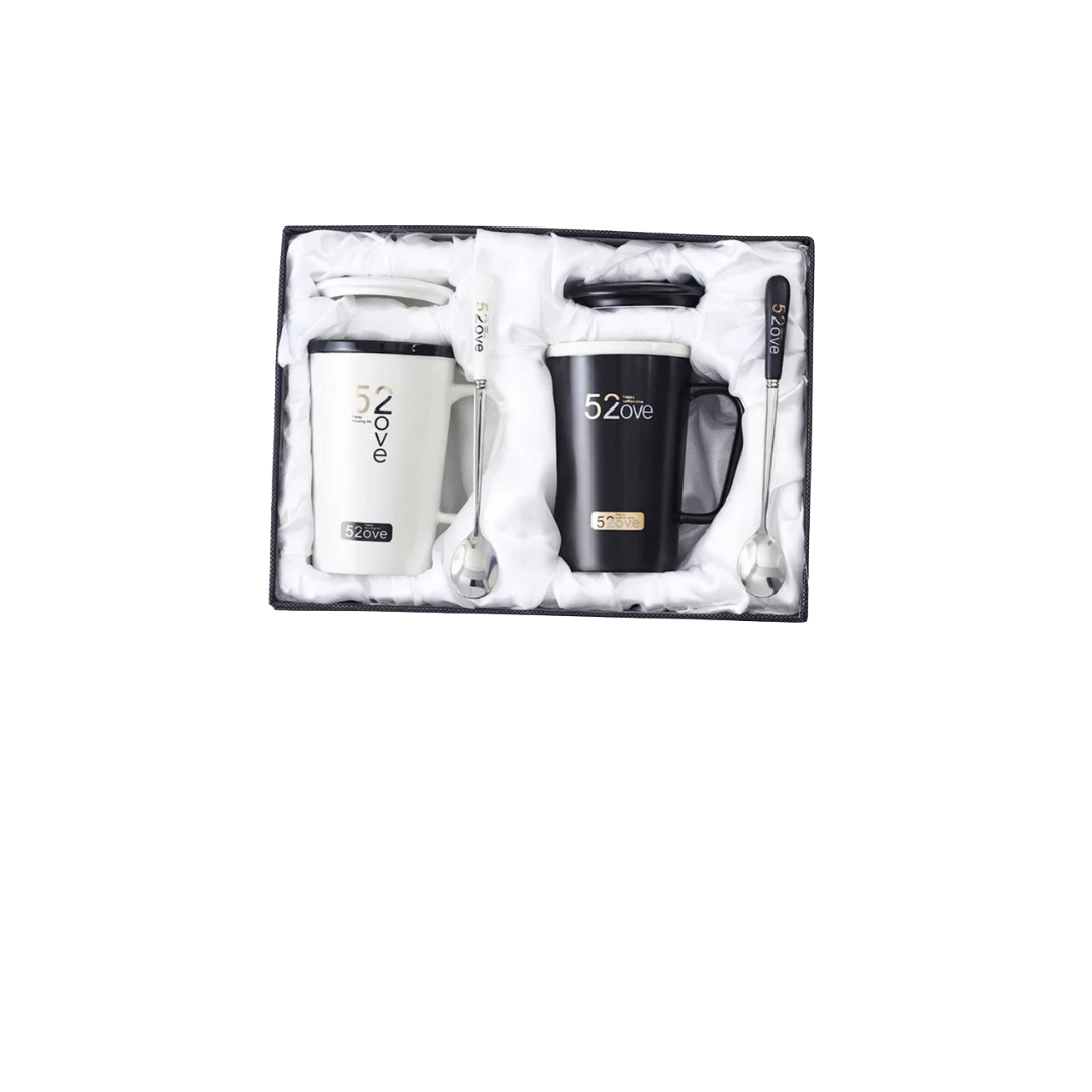 Black & White Couple Mug Set-Ceramic Coffee Mugs