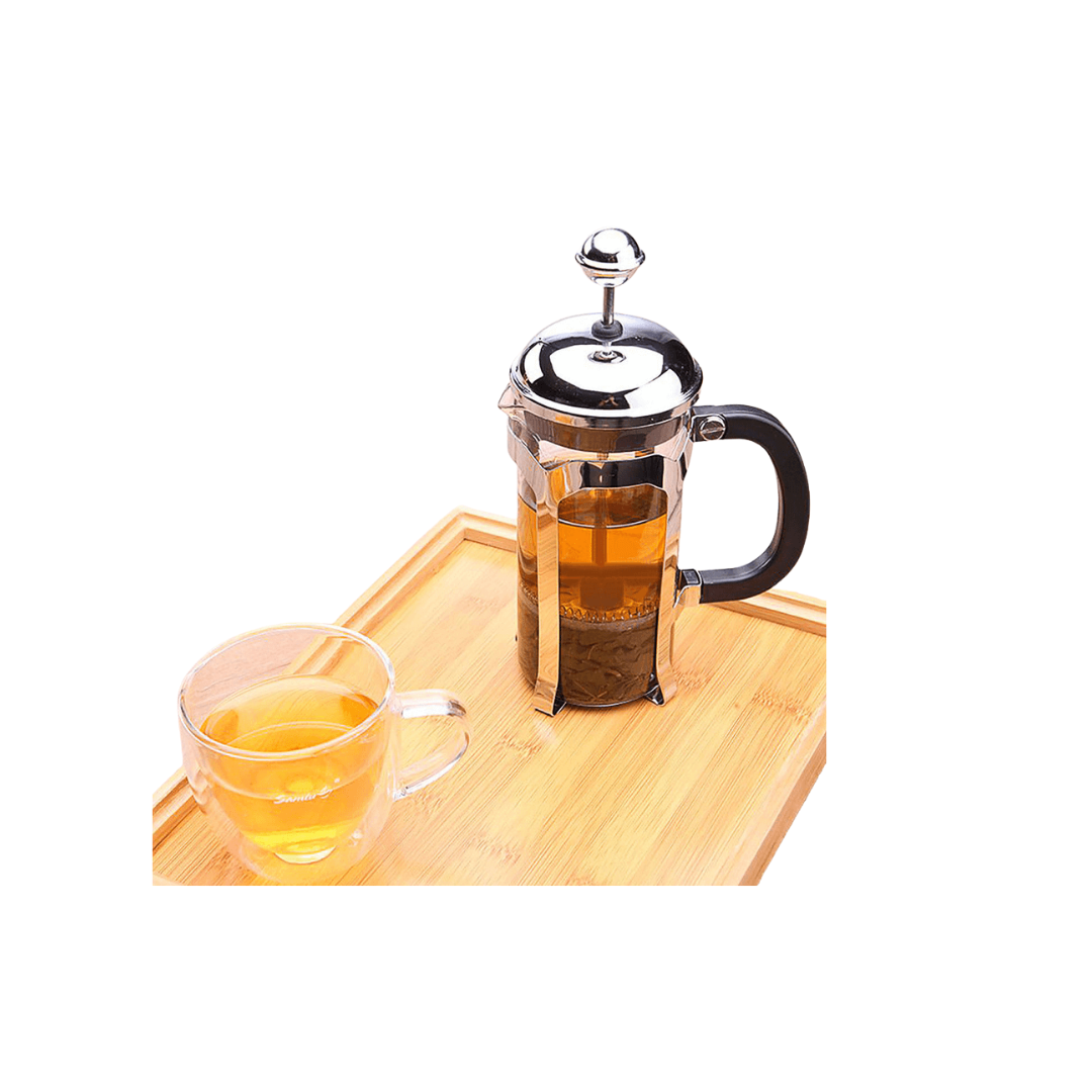 Oolong Tea Infuser Kettle 0.6L Glass and Stainless Steel with Drip-Free Pouring