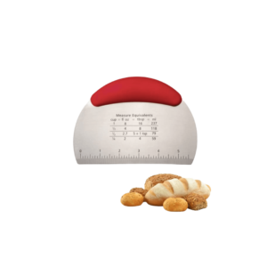 Stainless Steel Dough Cutter with Measurement in Cm & Inches, Ergonomic Handle