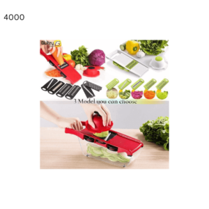 Vegetable Cutter with 6 Interchangeable Blades for Slicing, Grating, and Chopping