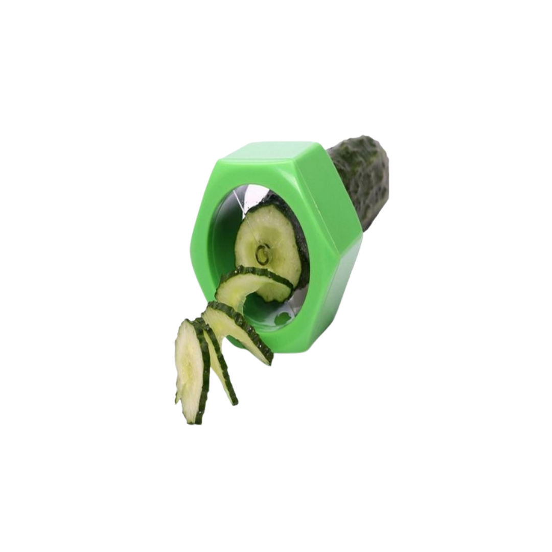 Cucumber Slicer Green, Food-Grade PP Material, 8 x 4.2 cm Compact Size