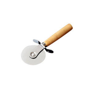 Wooden Handle Pizza Cutter with Stainless Steel Blade, Comfortable Grip, Dishwasher Safe