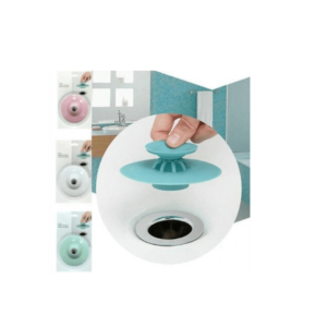 Silicone Bathroom and Kitchen Sink Drain Filter Plug with Strong Suction and Easy Cleaning