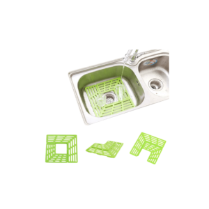 Plastic Drain Shelf for Sink and Kitchen Table Top - Foldable Green Colander and Drying Rack
