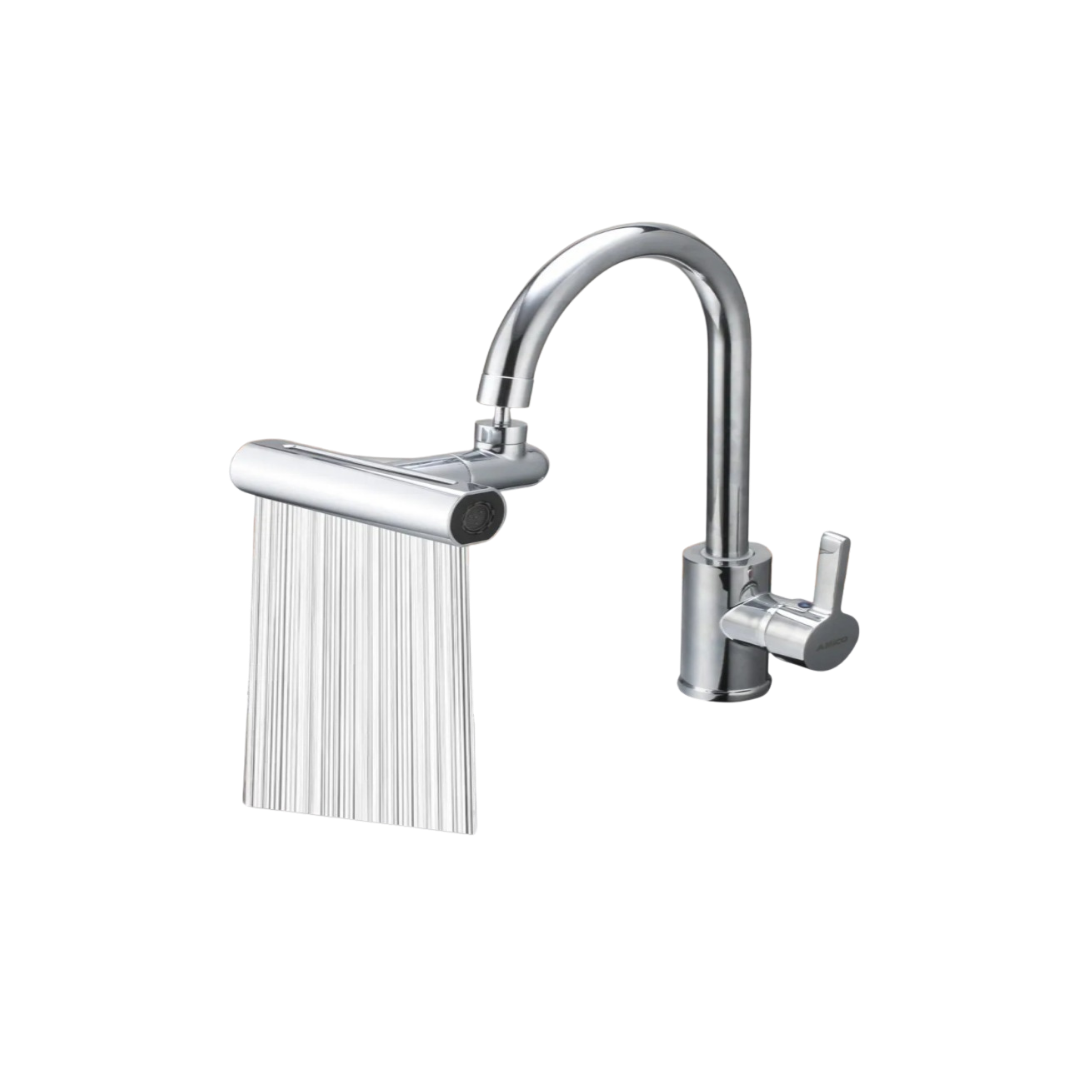Pressurized Kitchen Sink Waterfall Faucet with 4 Functions and Extender