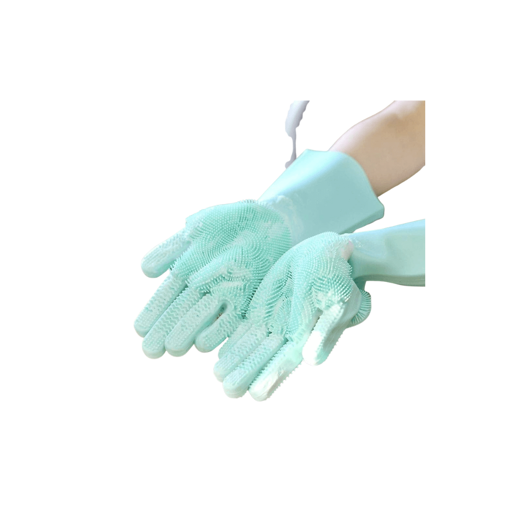 Magic Silicone Dishwashing Gloves 2-in-1 Brush and Gloves, Food-Grade BPA-Free