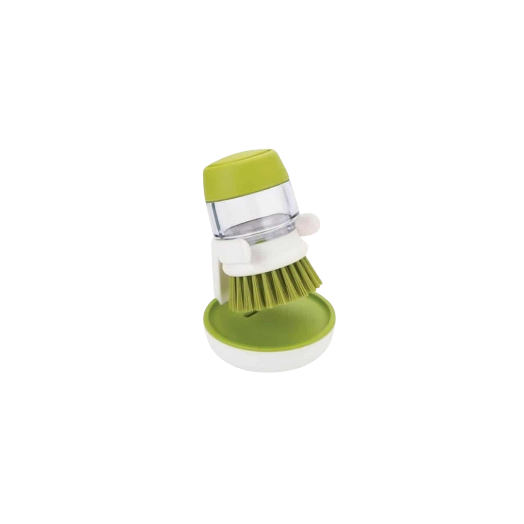Dish Washing Brush with Liquid Dispenser and Storage Stand, Non-Scratch Bristles