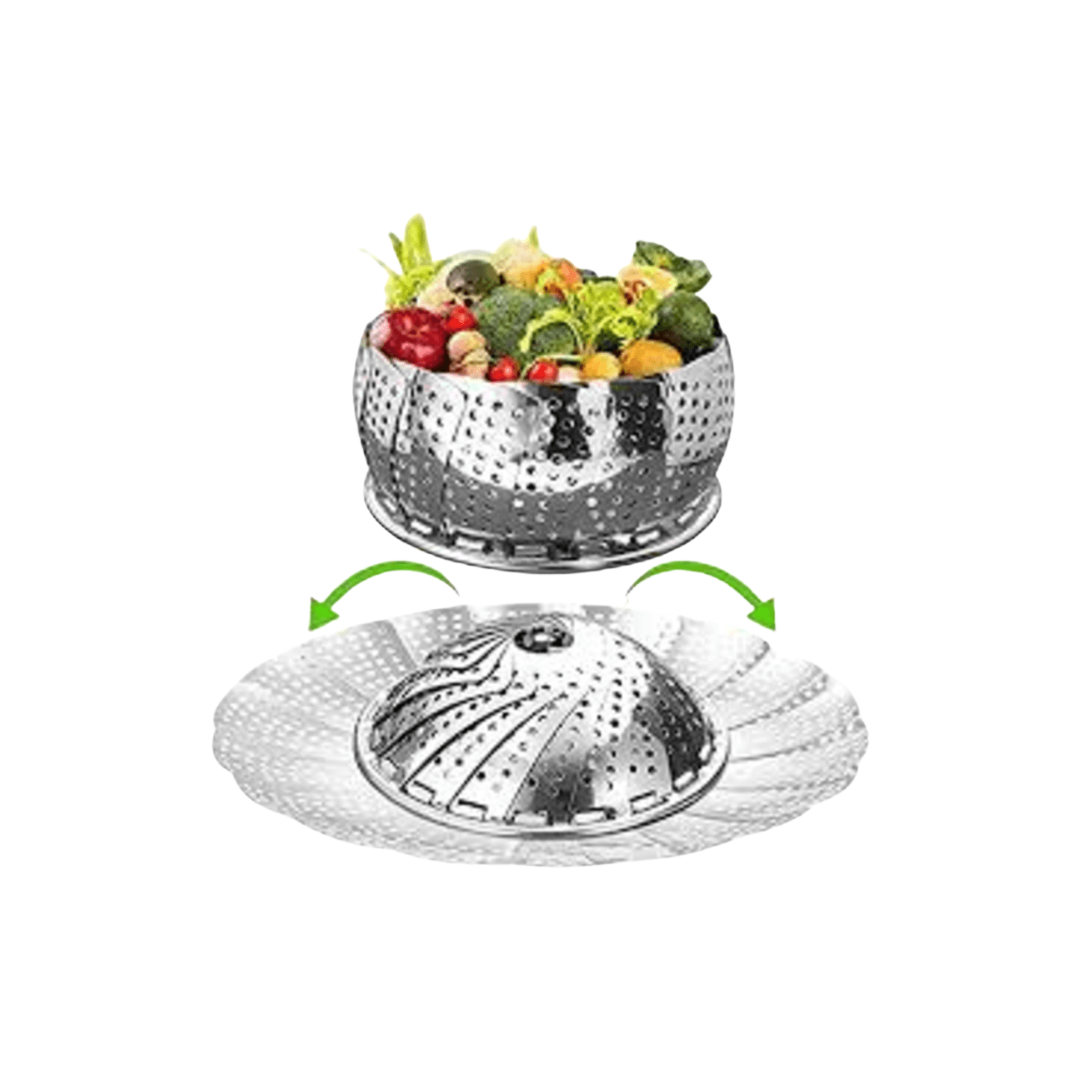 Foldable Stainless Steel Food Steamer Basket - Multi-Functional Kitchen Essential